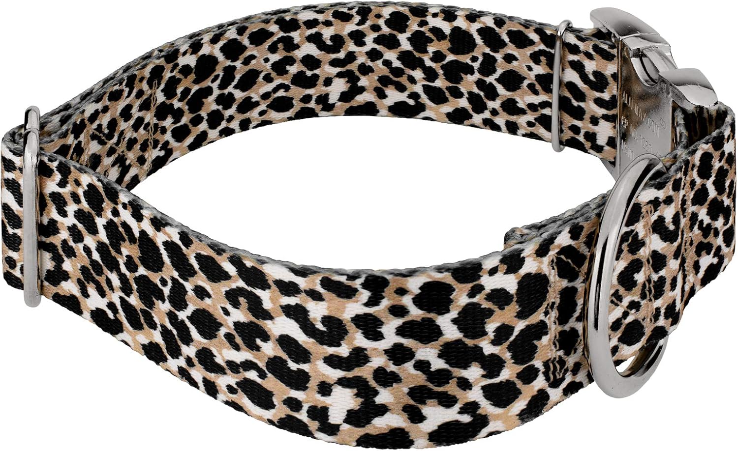 Country Brook Petz - HossFit Jr Wide Premium Dog Collar - Animal Print Collection Featuring Wild Designs (Cheetah, Medium)
