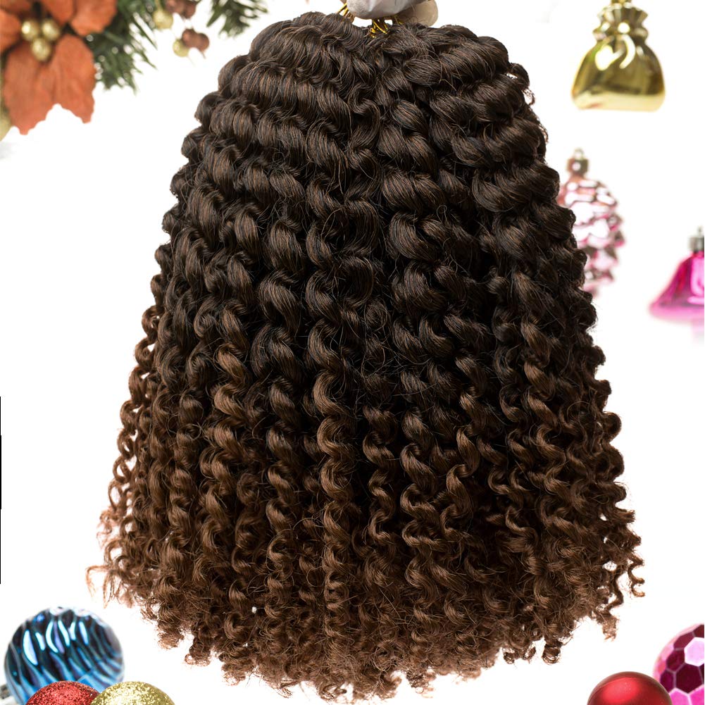 Passion Twist Hair 6 Packs Water Wave Crochet Hair for Black Women, 16 Inch Long Bohemian Passion Twist Crochet Braiding Hair Synthetic Crochet Braids Hair Extension(16Inch,T1B/30)