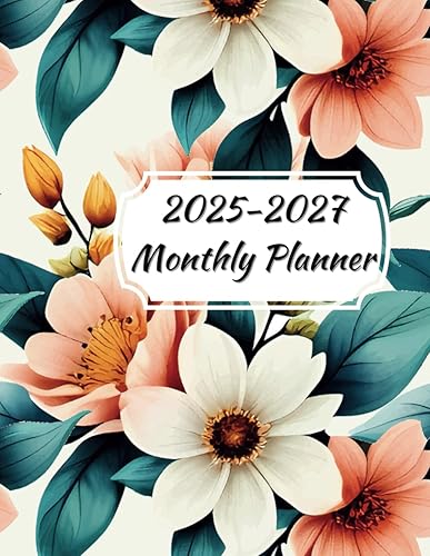 2025-2027 Monthly Planner: 3 Year Calendar Schedule Organizer with Holidays (January 2025 To December 2027), Colorful Vibrant Floral Design