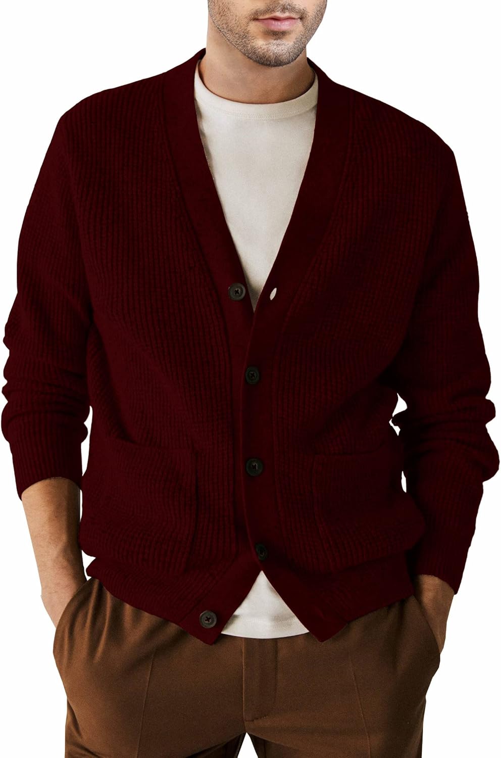 JMIERR Men's V Neck Cardigan Sweater with Pockets UK Ubuy