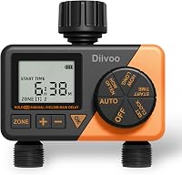 Diivoo Öntözőtimer 2 Kimenettel, Esőérzékelős Automata Kerti Öntözőóra 1
