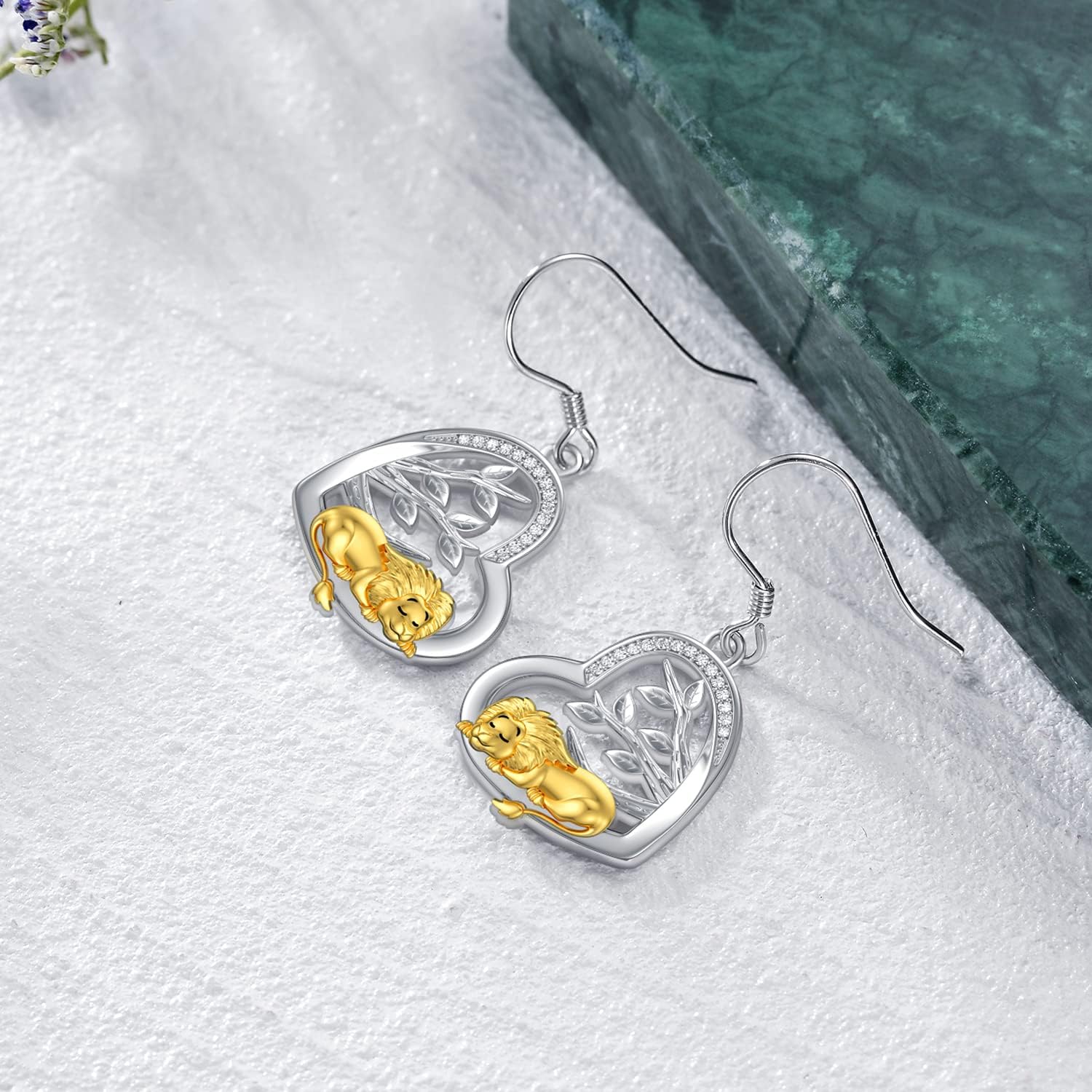 LONAGO Animal Earrings 925 Sterling Silver Cute Tiger Lion Cow Ladybug Monkey Dangle Earrings for Women - Image 6