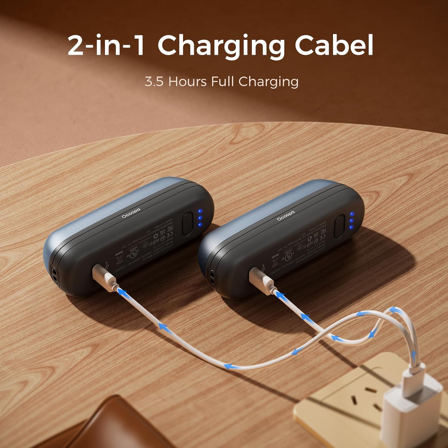 OCOOPA 2 in 1 Magnetic Rechargeable Hand Warmers, UT2s Mini Electric Handwarmers 2 Pack, Split USB-C, Reusable Portable Pocket Heater, Raynauds, Golf, Christmas, Tech Gifts for Women Men - Image 5