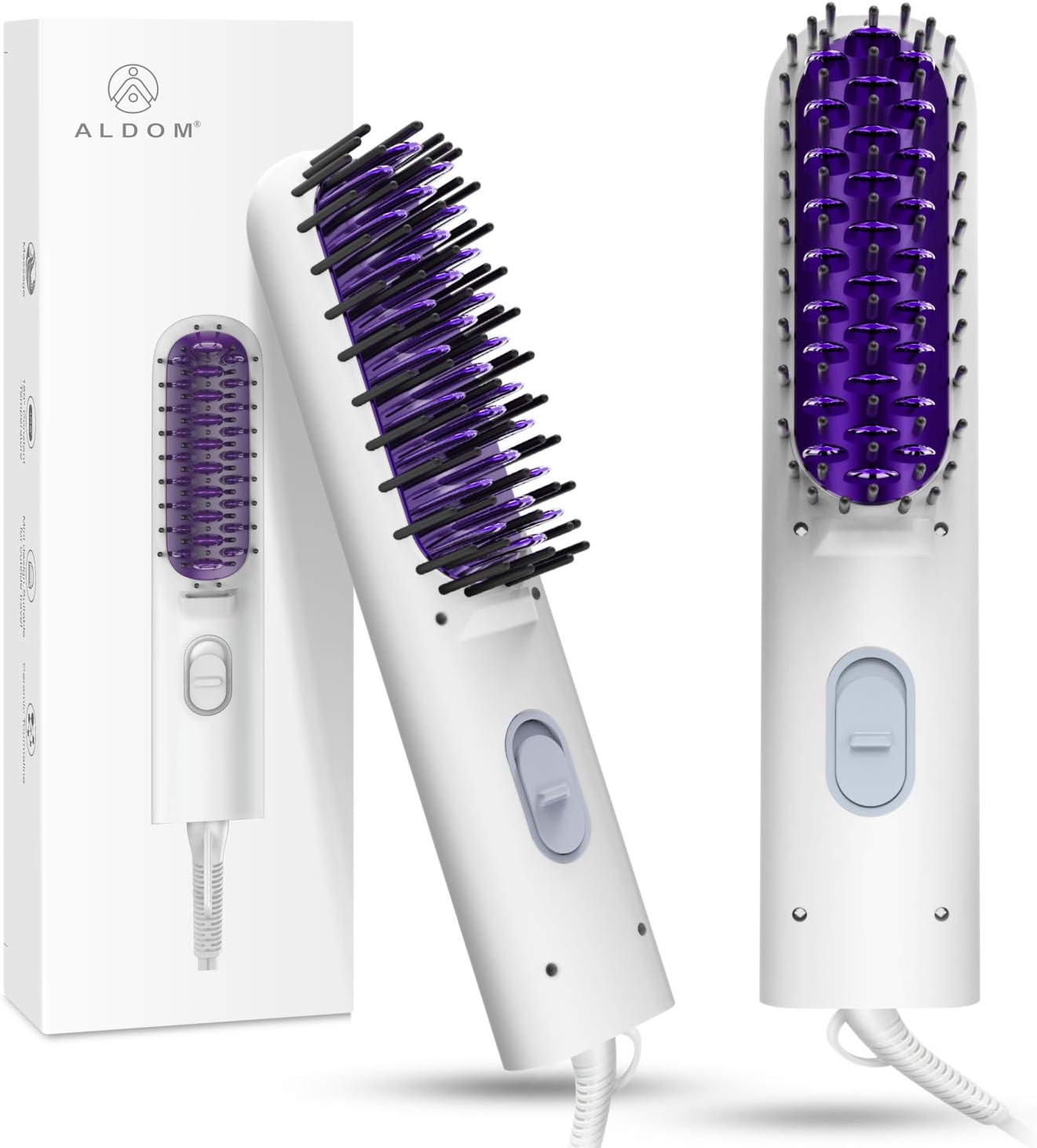 ALDOM Hair Straightener Brush Heat Brush Hair Straightener
