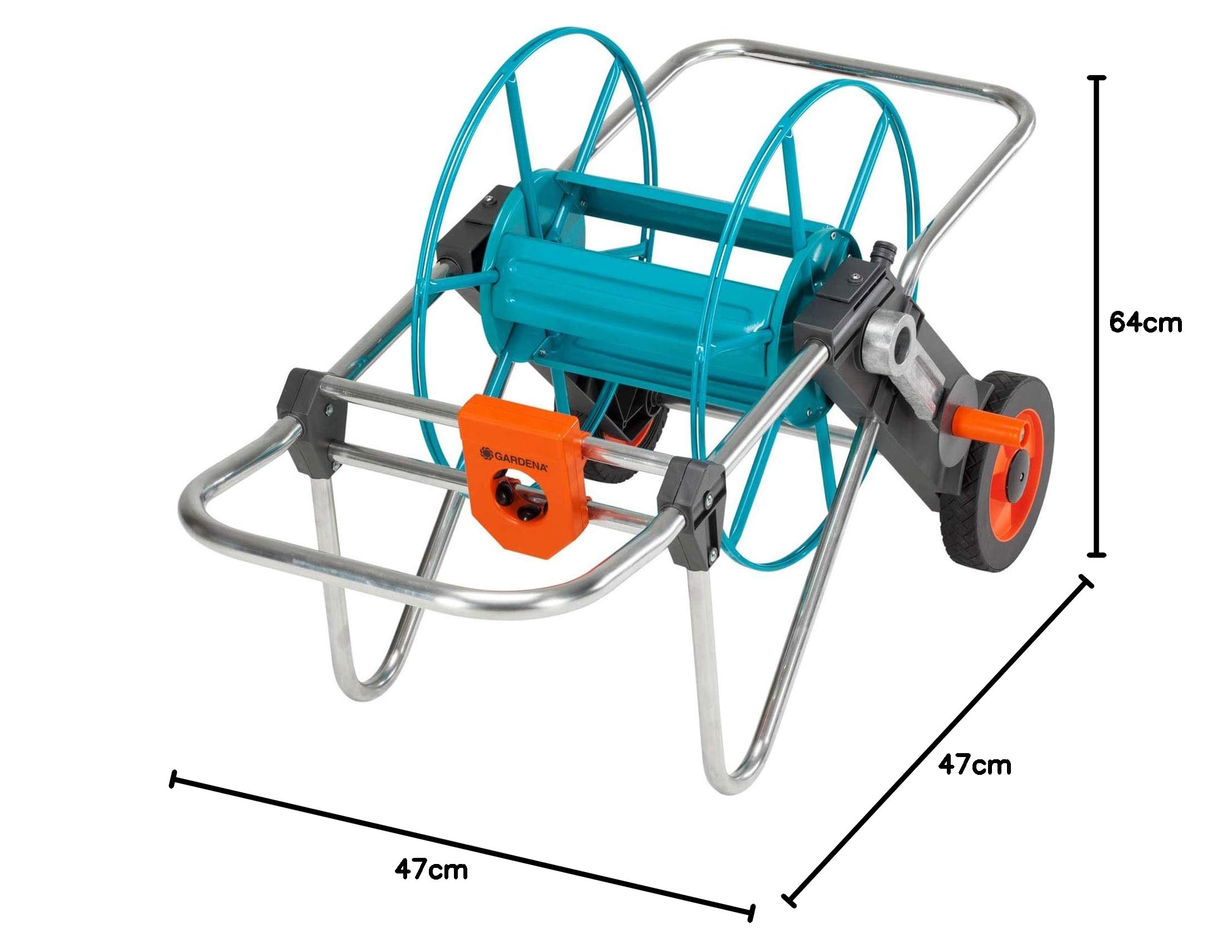 Gardena Metall Schlauchwagen 100: stabile, beschichtete Schlauchtrommel & 50m Comfort HighFLEX Schlauch 19mm (3/4 Zoll)