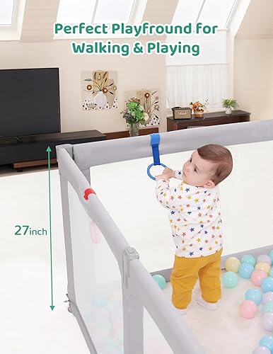 Miniatura 8 de Kidirect Corrales para bebés plegables, corralito pequeño para bebés y niños pequeños, corralito de juegos para bebés con puerta de seguridad,
