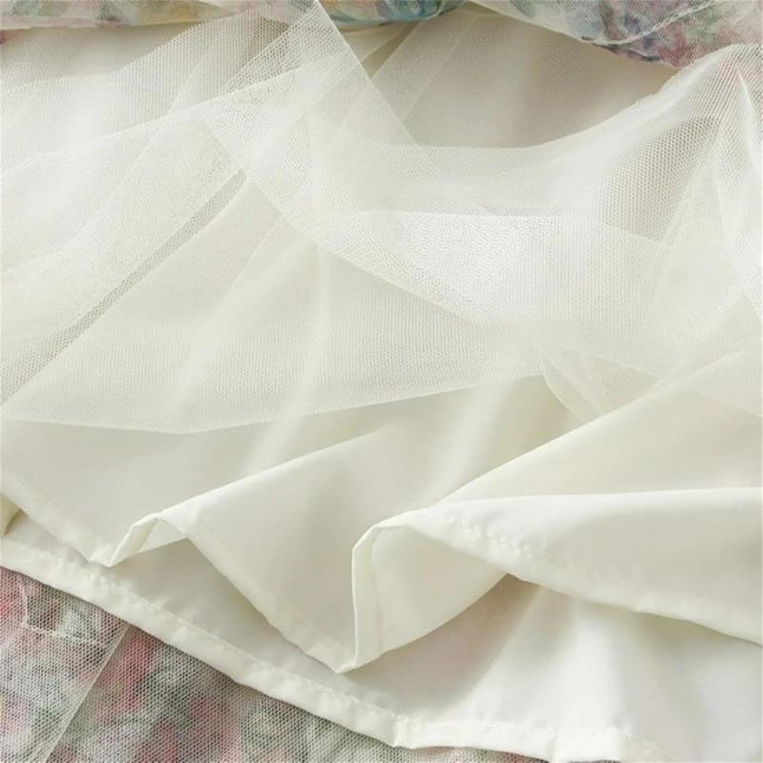 Women's Floral Mesh Skirt A Line with Irregular Patchwork Detail High Waist for Casual Daily Wear and Outdoor Gatherings