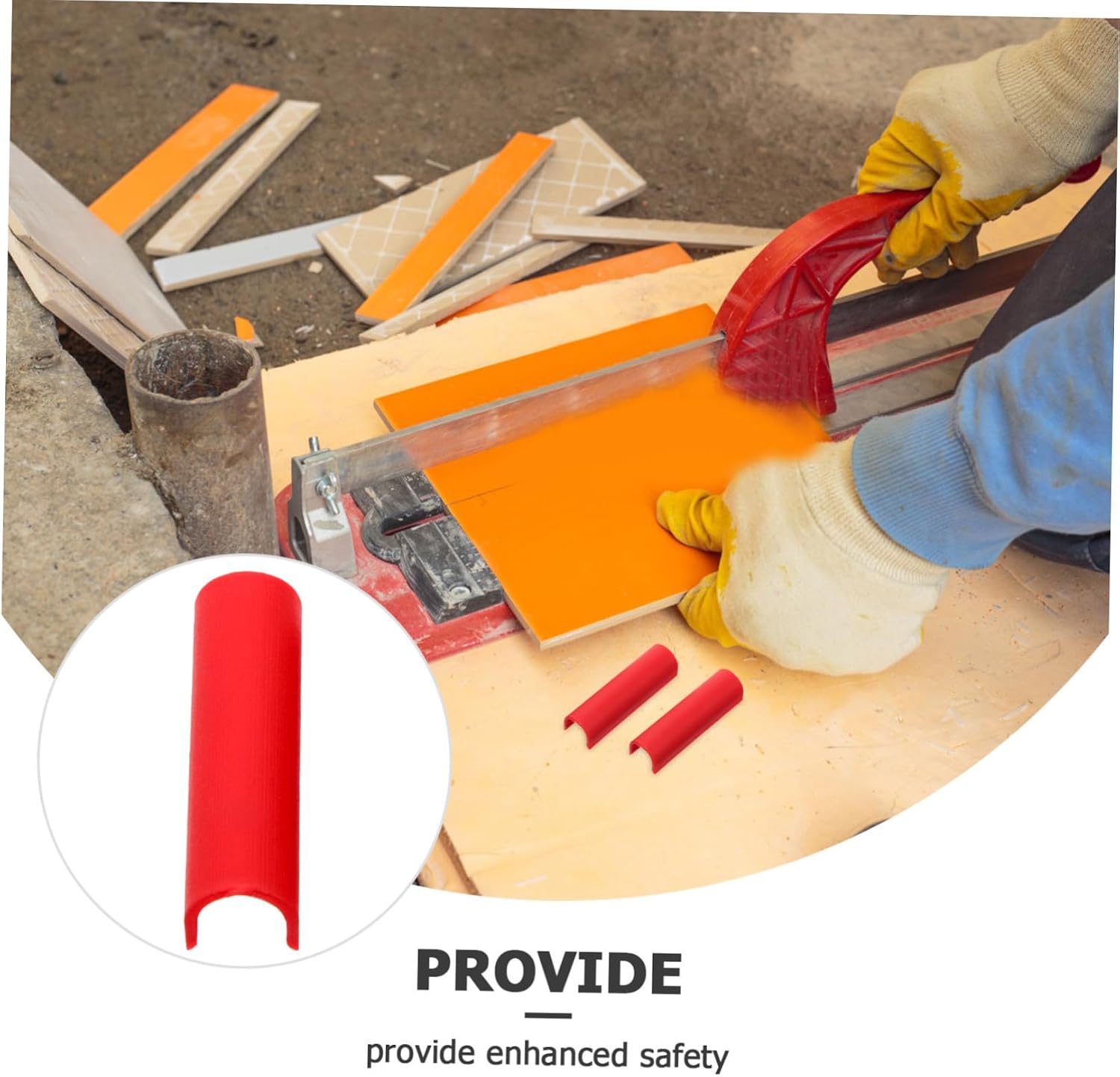TEHAUX 10Pcs Manual Tile Cutter U Shaped Sleeve for Guide Pole Protection Durable and Easy to Install Versatile Accessory for Enhanced Safety Tile Cutting Tasks