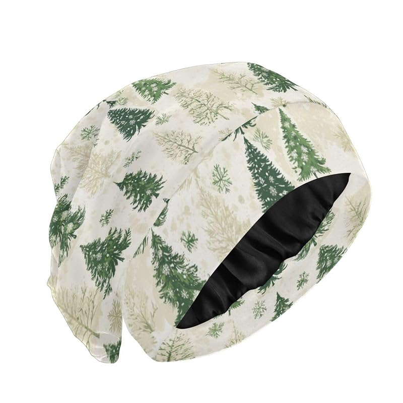 Touca de cetim ElliTarr tipo beanie forrada, Tree Green