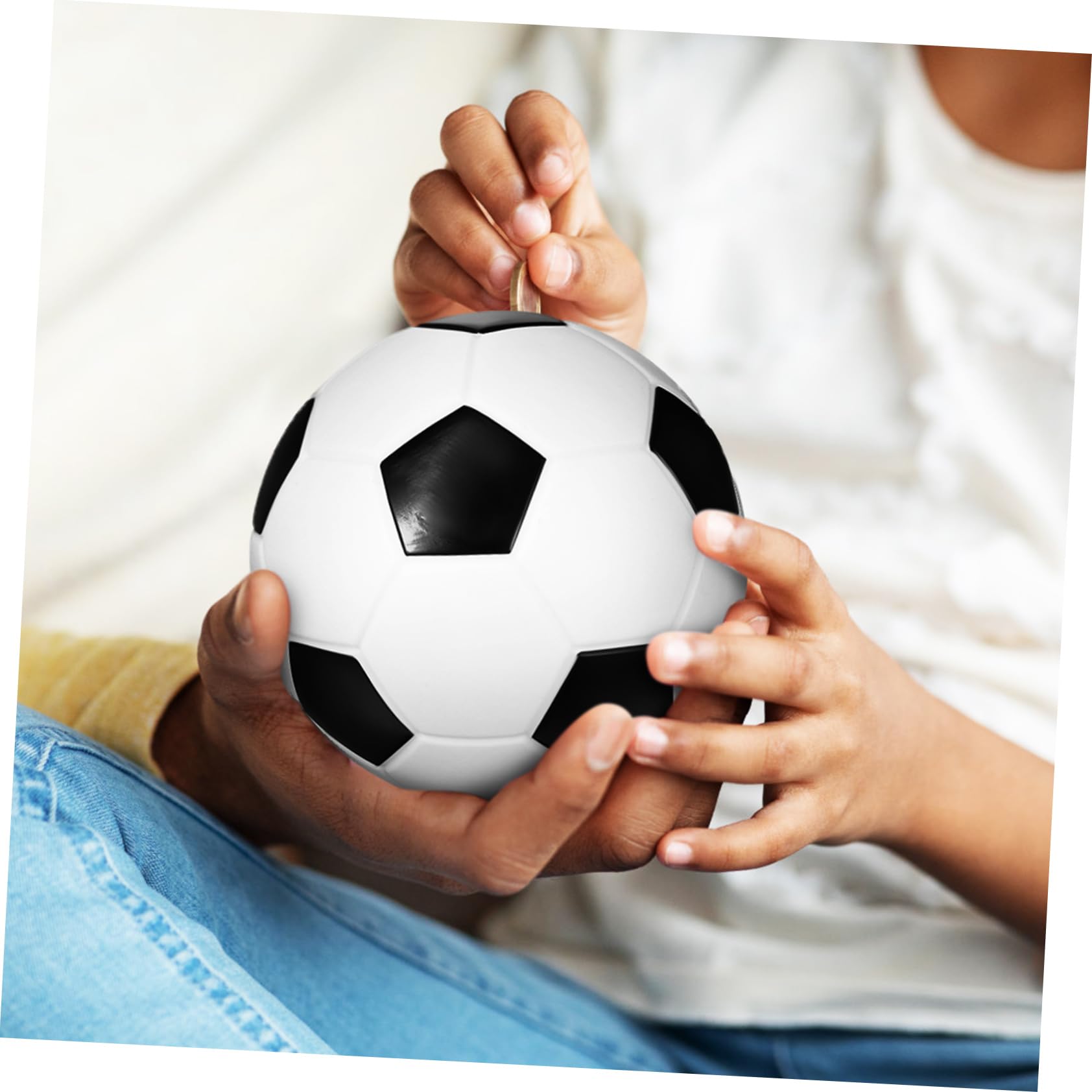 ERINGOGO Set 2 Pezzi Salvadanai in Vinile a Forma di Pallone da Basket e Calcio per Bambini, Dimensioni Portatili, per Decorazione Casa e Regali Compleanno Bambini