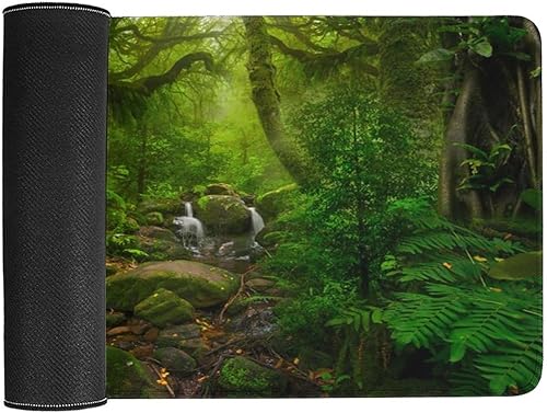 Miniatura 3 de Tapete de escritorio impermeable tropical verde bosque, árboles verdes de selva, paisaje de bosque, decoración de la naturaleza para mouse