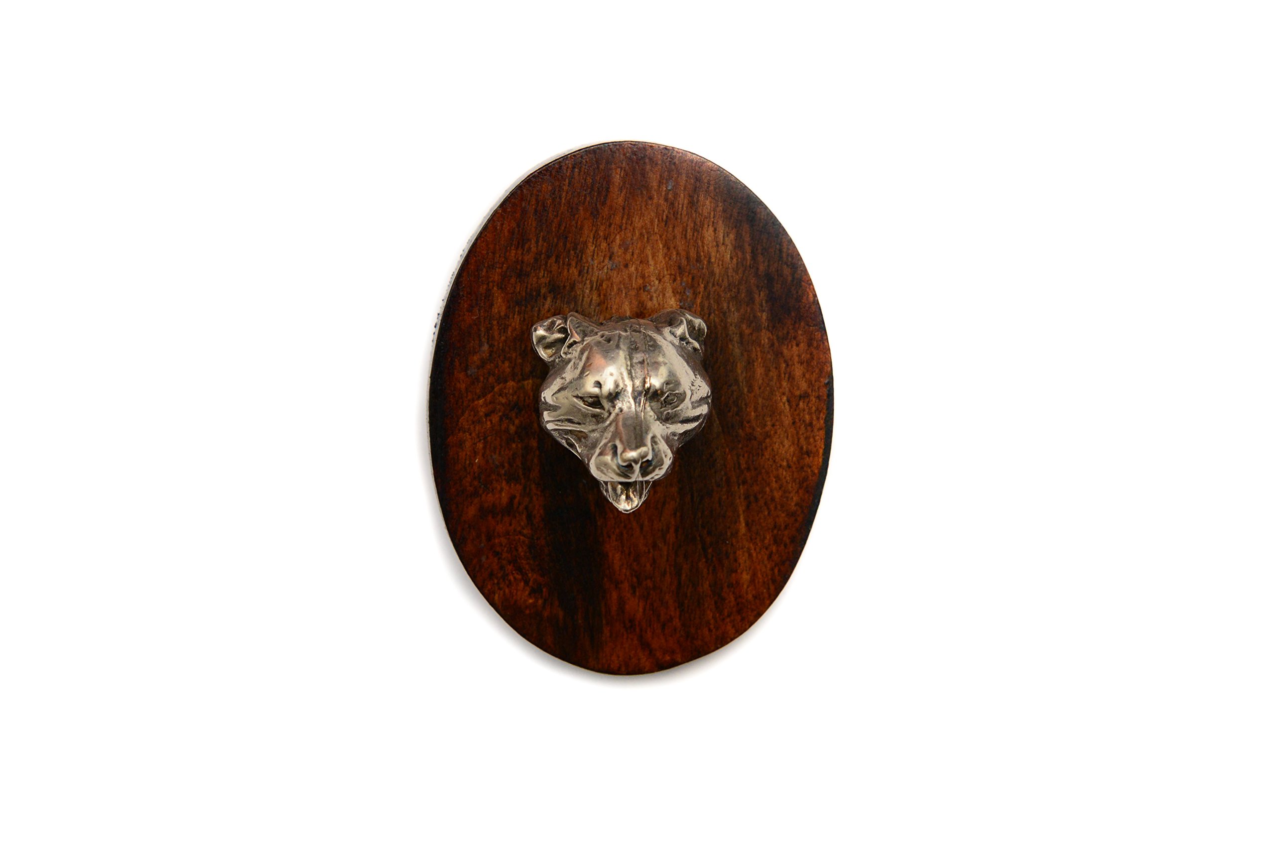 Art-Dog Dog Show Ring Clip Number Holder - Brooch with Clip Dog Show Exhibit Number Holder - Handmade Dog Show Accessory – Dog Tag Clip 7x5cm – Staffordshire Bull Terrier II — image 1