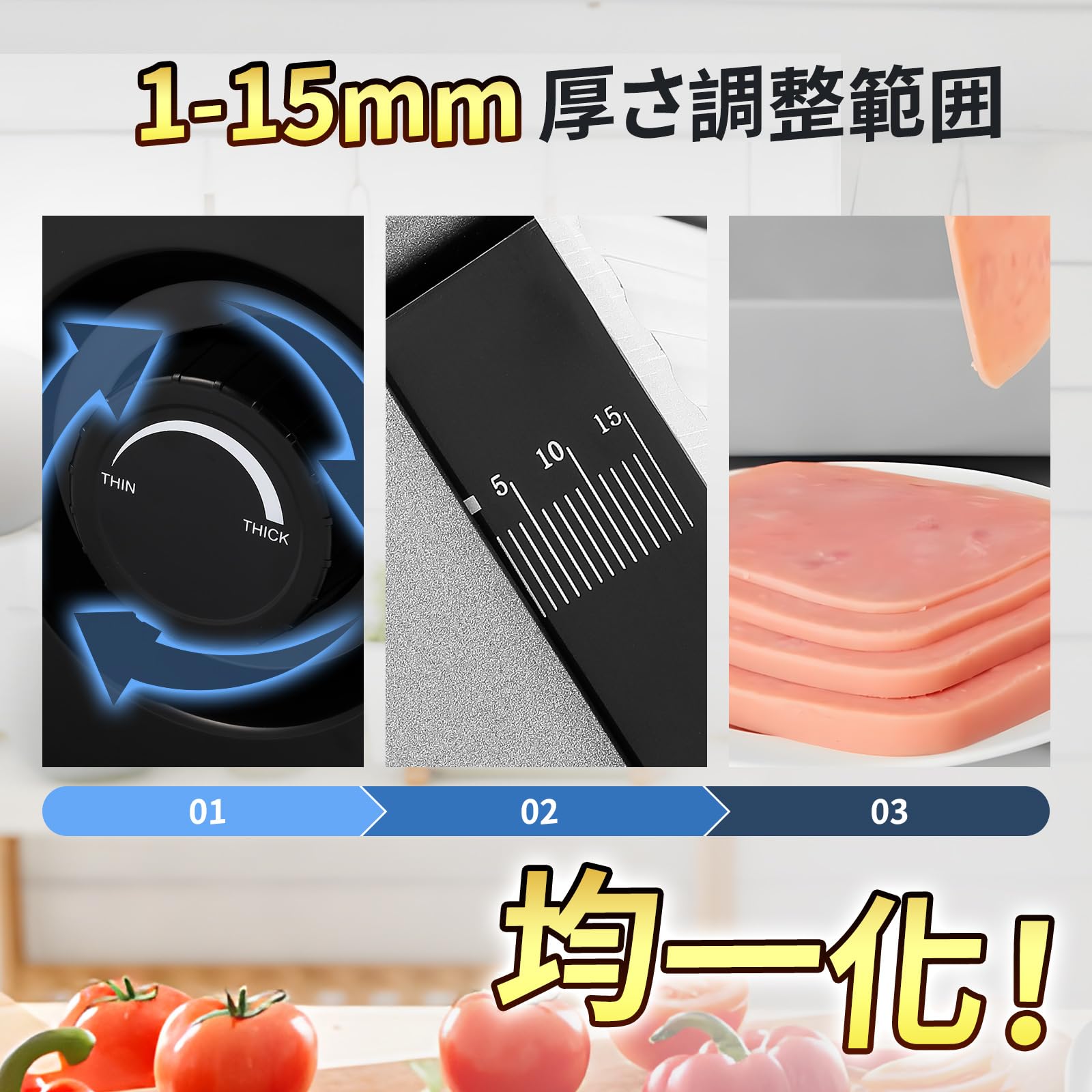 Amazon | Hanchen 電動スライサー 【折りたたみ式】 ミートスライサー