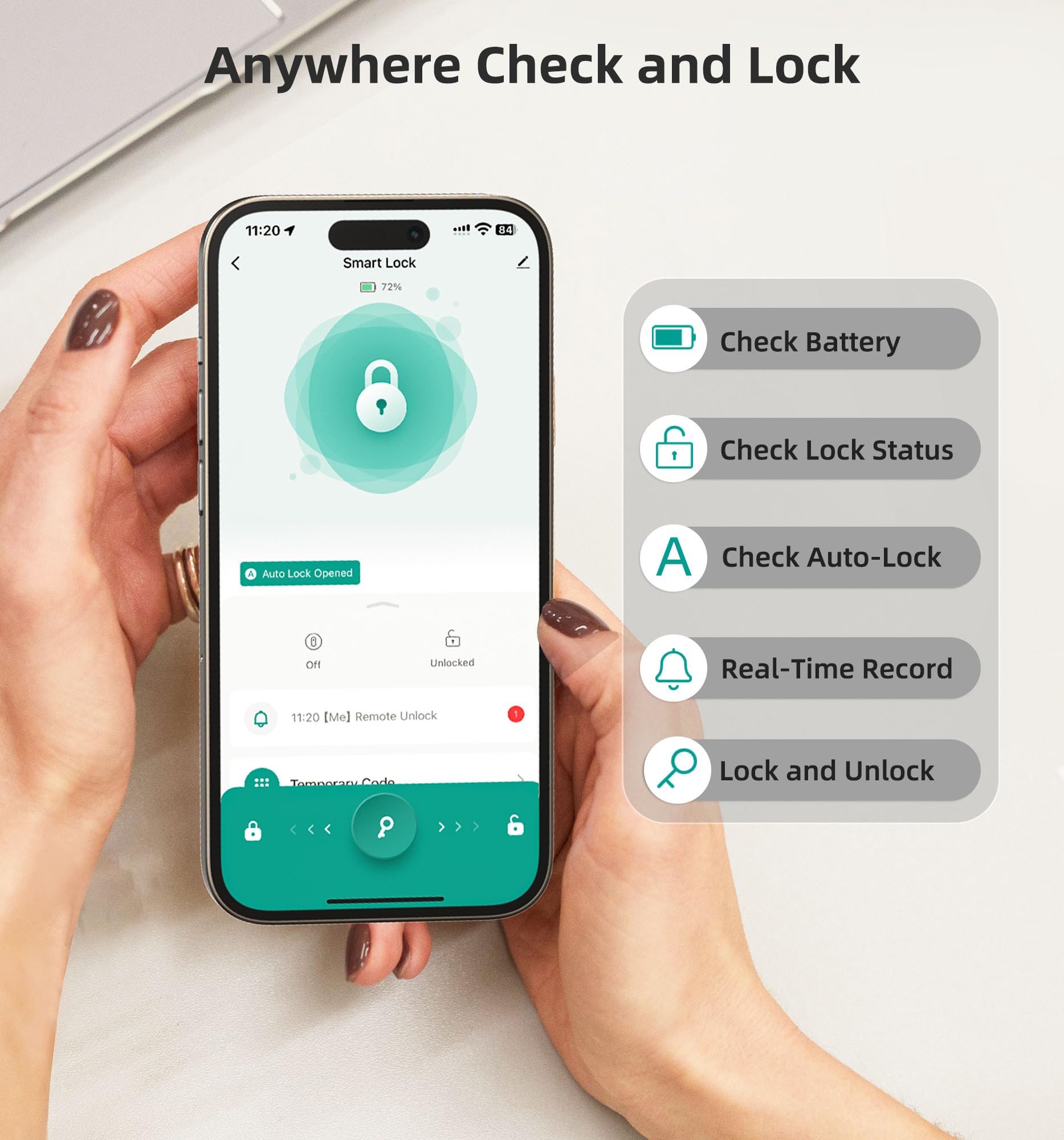 Set di serrature smart WiFi, senza chiave, con maniglia, tastiera per impronte digitali, Bluetooth, Alexa, catenaccio, blocco automatico, app telecomando
