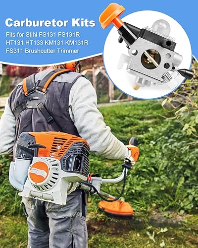 Miniatura 2 de Kit de carburador para Stihl FS131 FS131R HT131 HT133 KM131 KM131R FS311 Desbrozadora Trimmer Contiene Herramientas Filtro de aire, Reemplaza