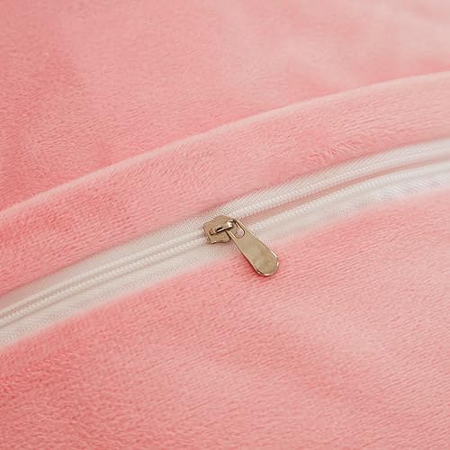 Miniatura 7 de JAUXIO Funda de almohada de cuerpo esponjoso de piel sintética de lujo, funda de almohada decorativa de felpa a rayas, ultra suave y acogedora,