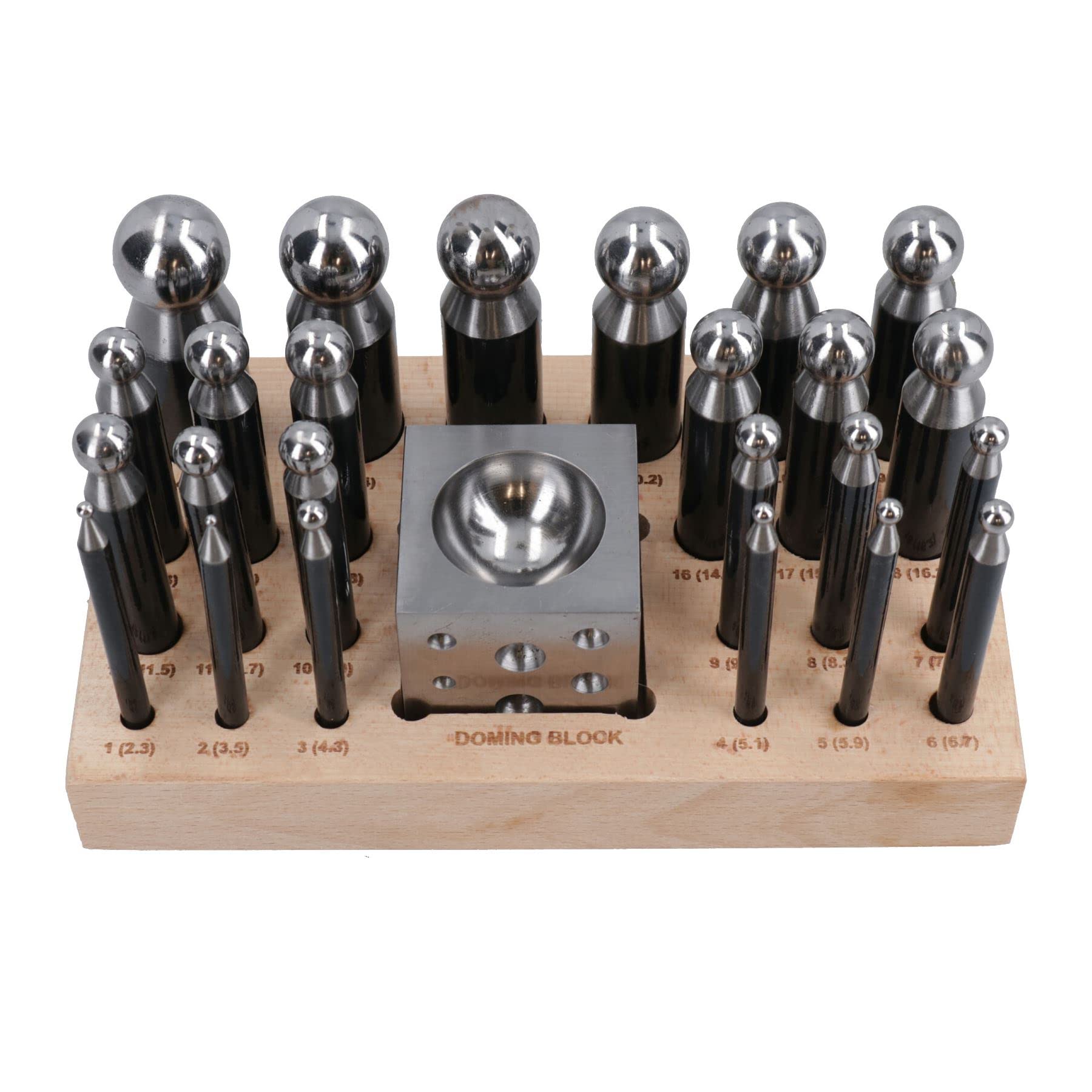 Kit de poinçons et bloc à emboutir en acier pour bijoux AB Tools 25 pièces