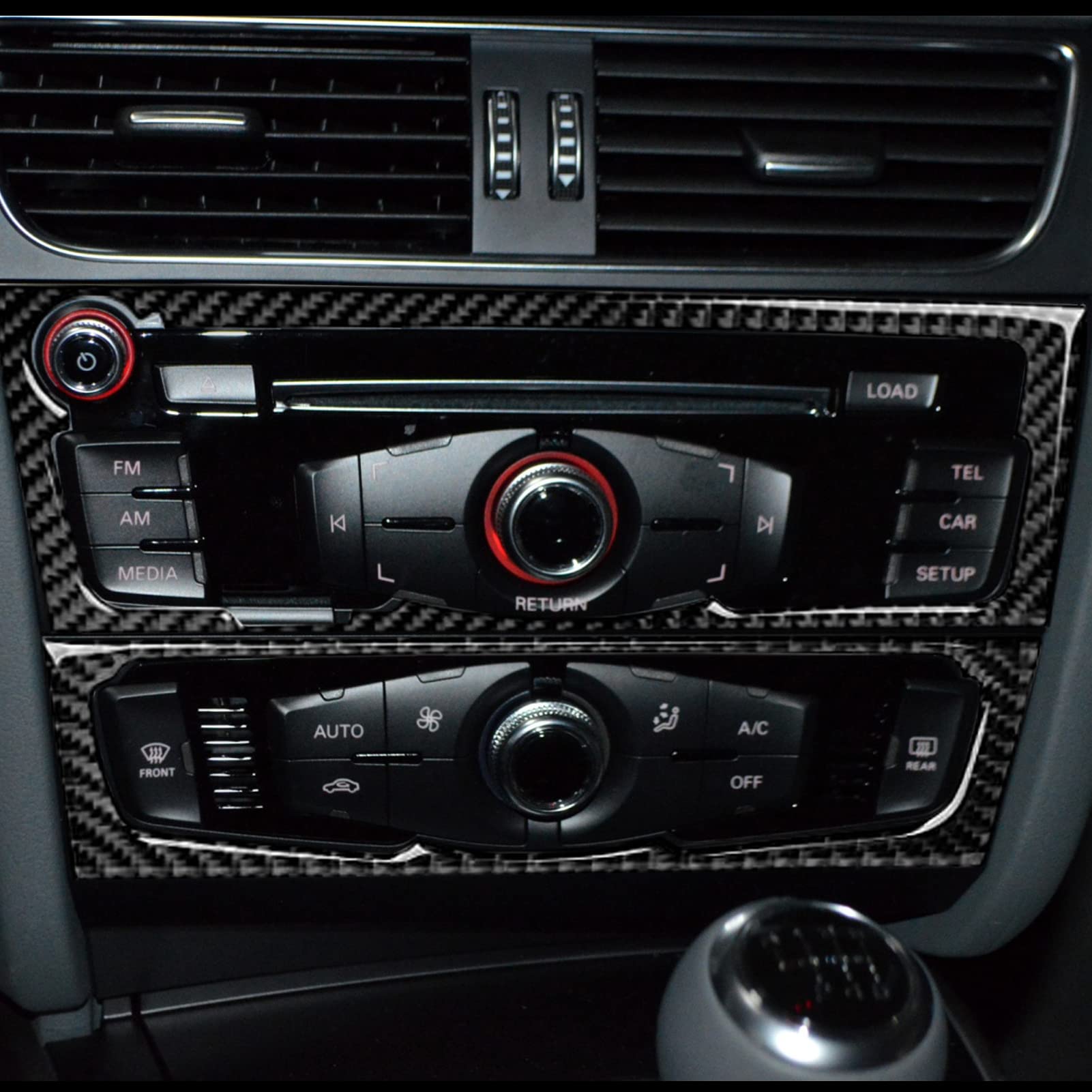 Copertura In Fibra Di Carbonio Per Pannello GPS Audi A4 B8, A5, S4, S5 - Adesiva, Design Lucido
