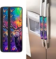 Vista 30 de Fundas para manija de refrigerador con bandera estadounidense de águila, 2 unidades, fundas ajustables para manijas de electrodomésticos, mantiene