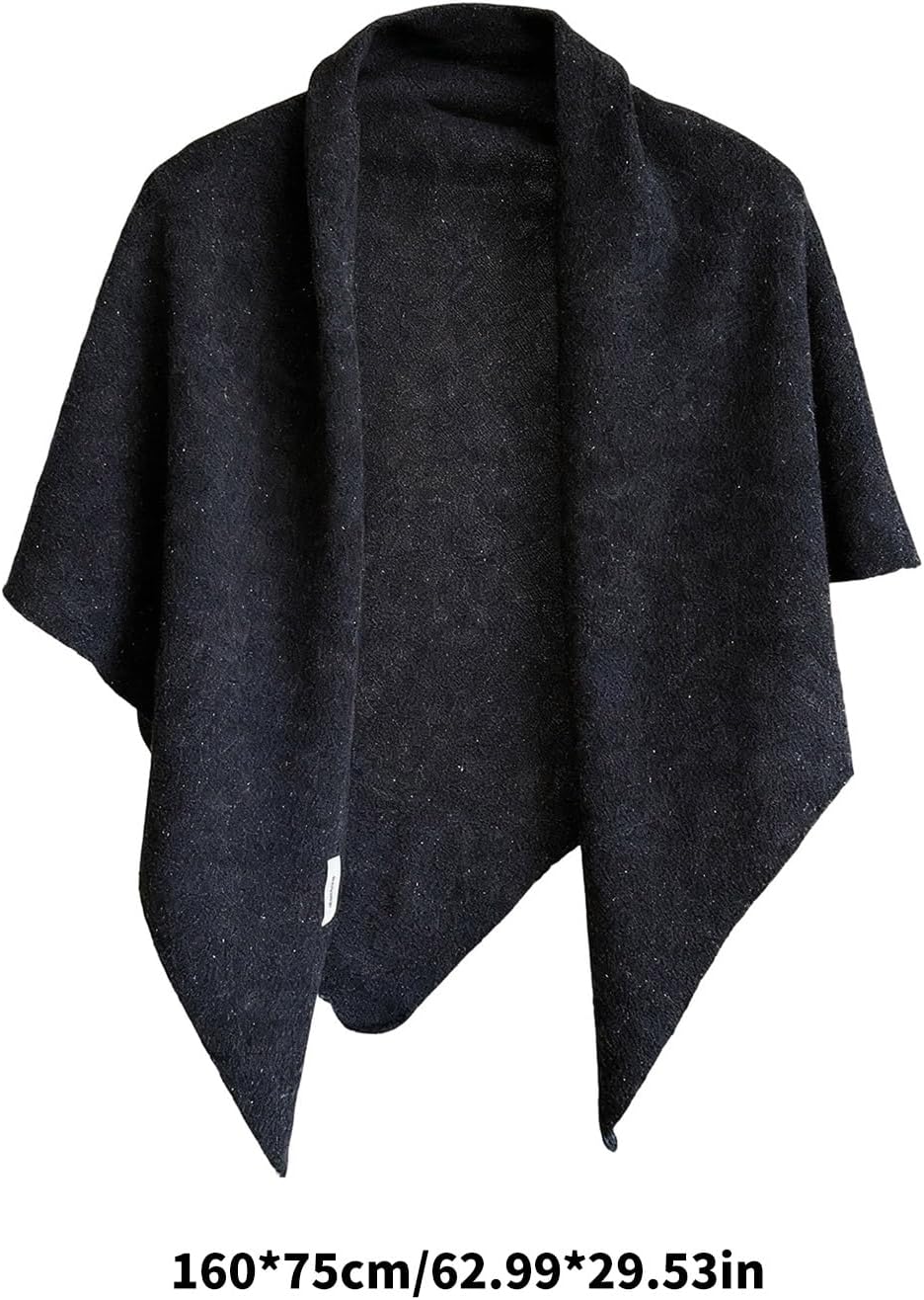 Women Wool Oversized Scarf Winter Shawl Wrap Soft Warm Triangular Cold Weather Neck Cover Warm Neck Scarf for Ladies