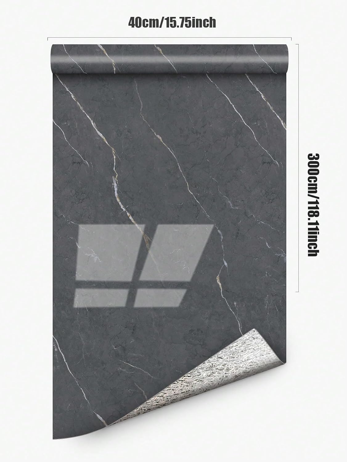 Chejiaye Marble Peel and Stick Wallpaper 2.4mm Thick, Waterproof Self-Adhesive Contact Paper for Kitchen Backsplash, Countertop, Bathroom Vanity, Cabinet(15.7x118 Inch,Grey) image 4