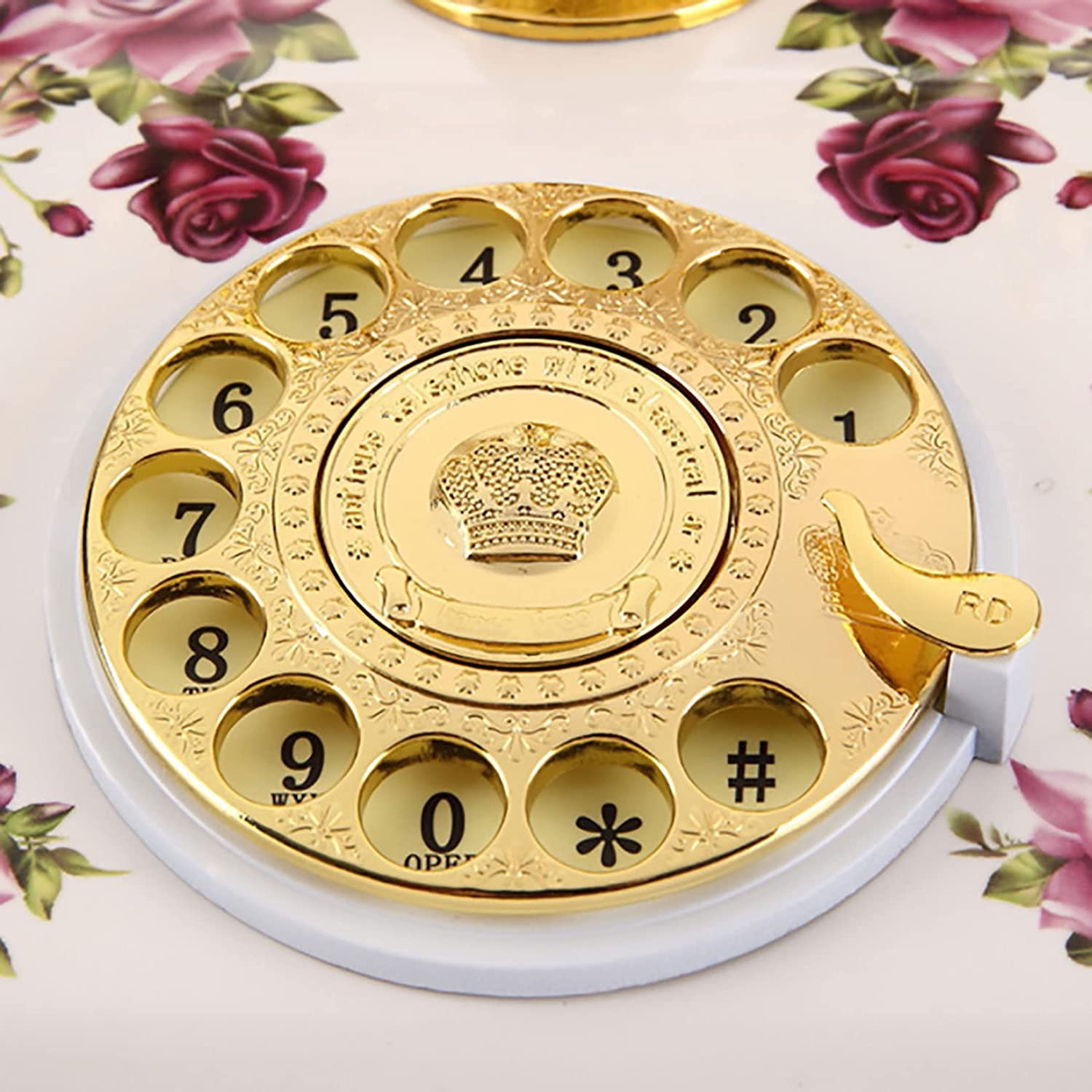 Bonbela Modello di Telefono Vintage Quadrante Decorativo Giocattoli Del Telefono Fisso Retro Parete Ferro Montato Antico Telefono con Design Vintage per Soggiorno Camera Da Letto Ufficio