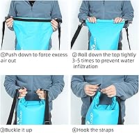 Vista 4 de Rock Cloud - Bolsa seca impermeable de 7.93 galones, para kayak, rafting, navegación, playa, surf, natación, canoa, campamento, senderismo, pesca