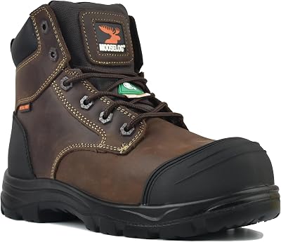 MooseLog Women's 6" CSA Lightweight Comp Toe Leather Work Safety Boots
