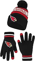 Vista 127 de Ultra Game Gorro de invierno de punto súper suave oficial de la NFL con guantes extra cálidos para pantalla táctil