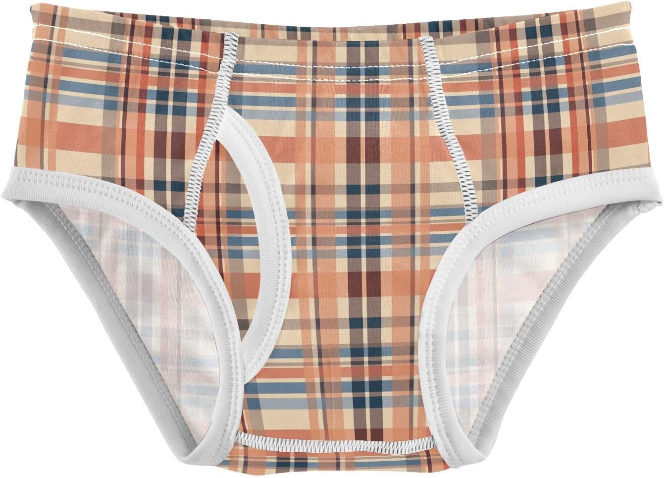 visesunny Boys Potty Training Underwear Orange Brown Stripe Breathe Cotton Briefs Size 2T-8Y for Toddler