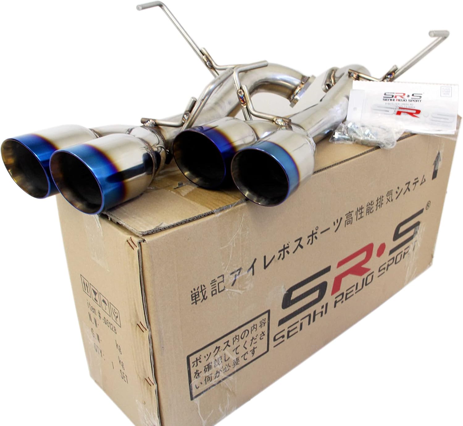 SRS Quad Axleback Burnt Tip Exhaust Compatible/Replacement for 2015-2021 Subaru WRX STI