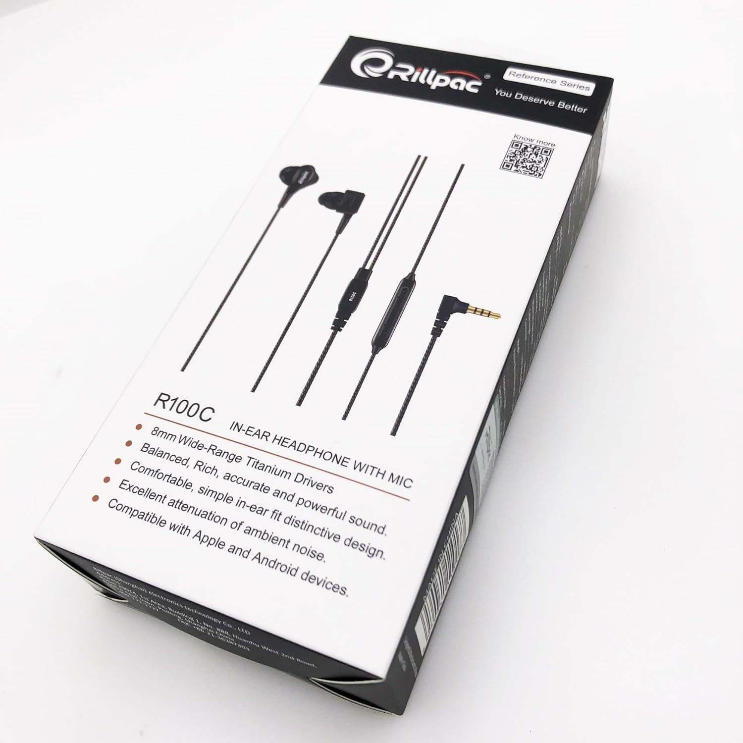 R100C Titanium Dynamic Driver Noise Isolating in-Ear Headphones Reference Series Earphones