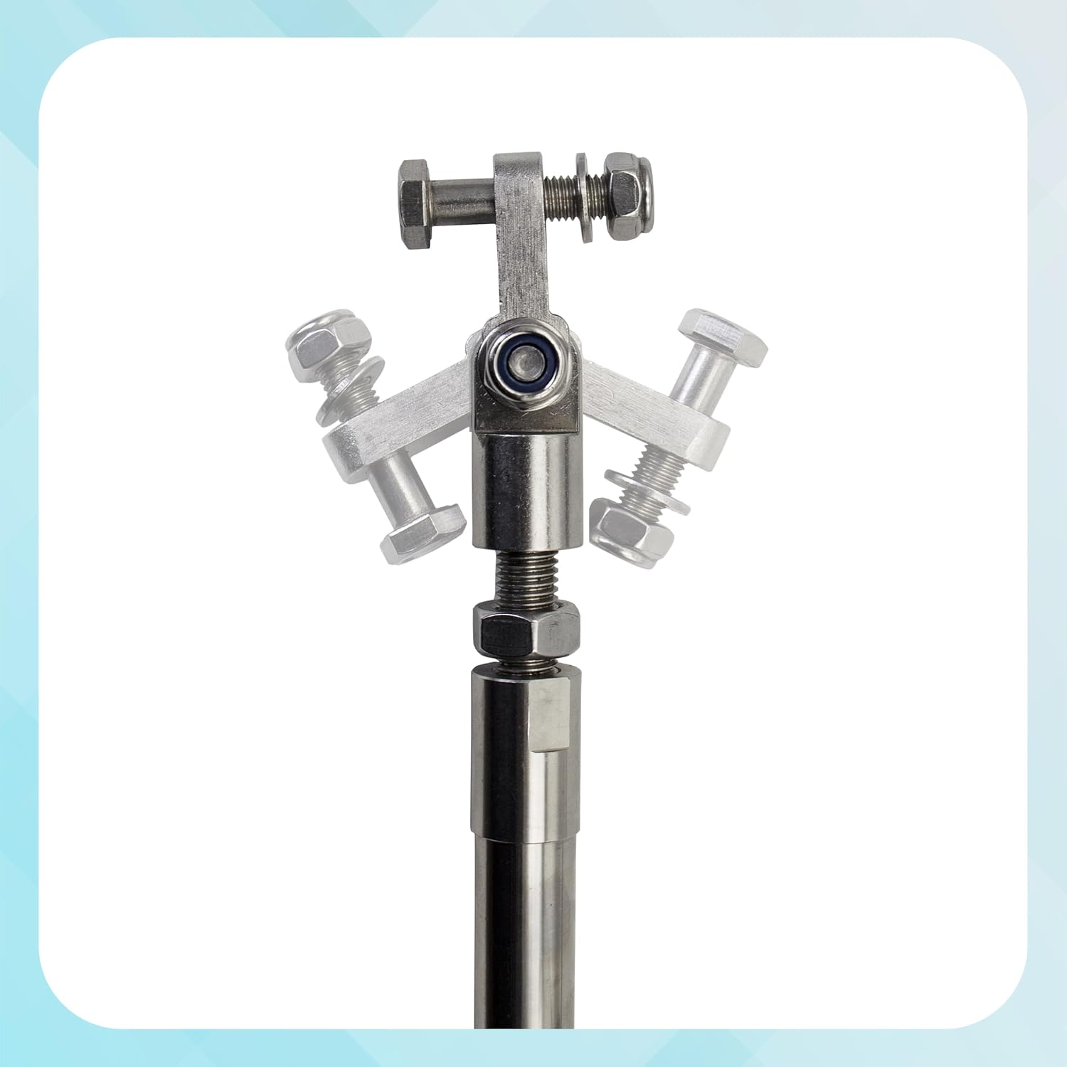 Adjustable Tie Bar for Twin Outboard Motors with Dual Lock Nuts