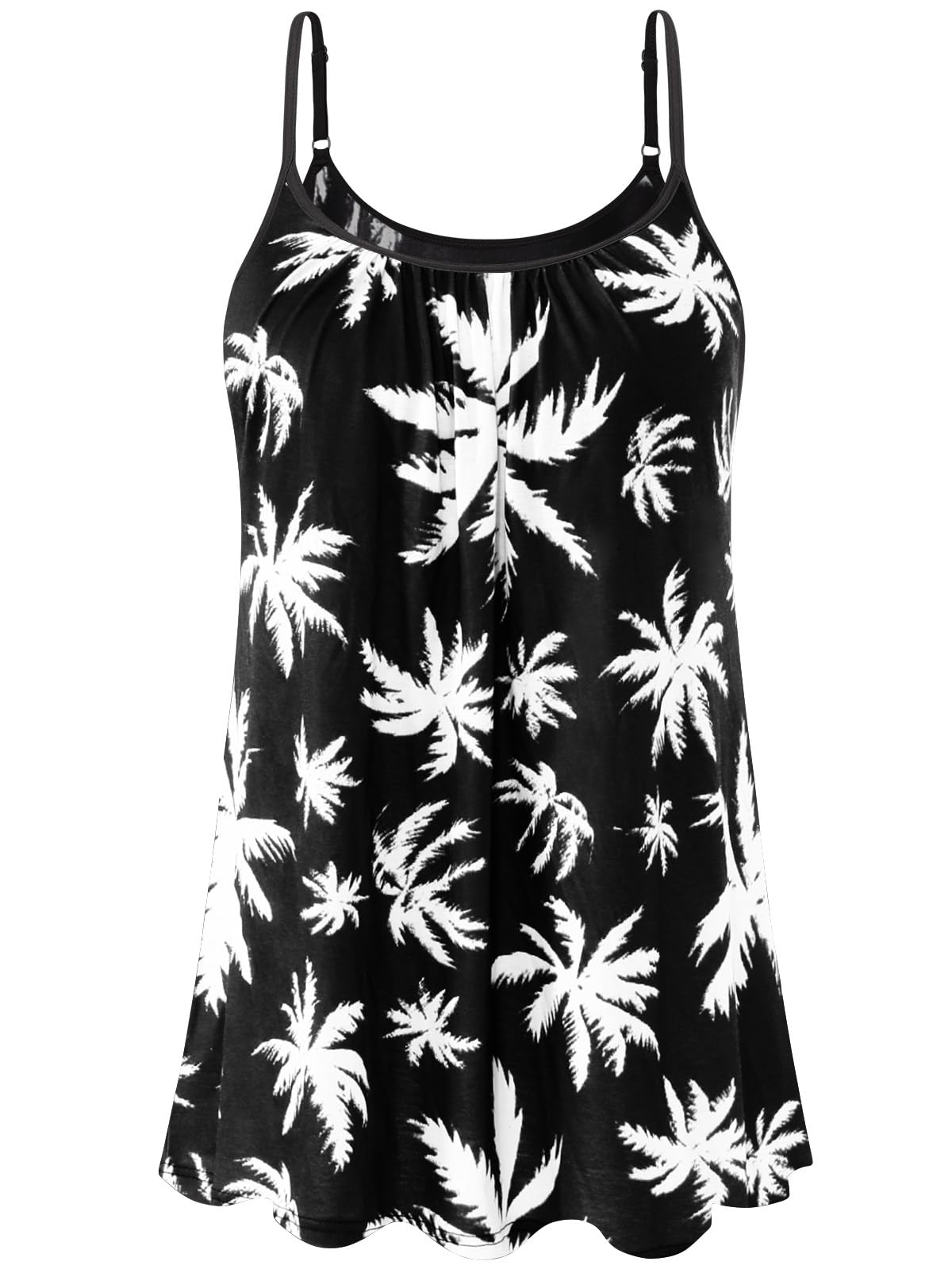 Vislivin Camisole for Women with Built in Bra Flowy Loose Fit Tanks Plead Cami with Adjustable Strap