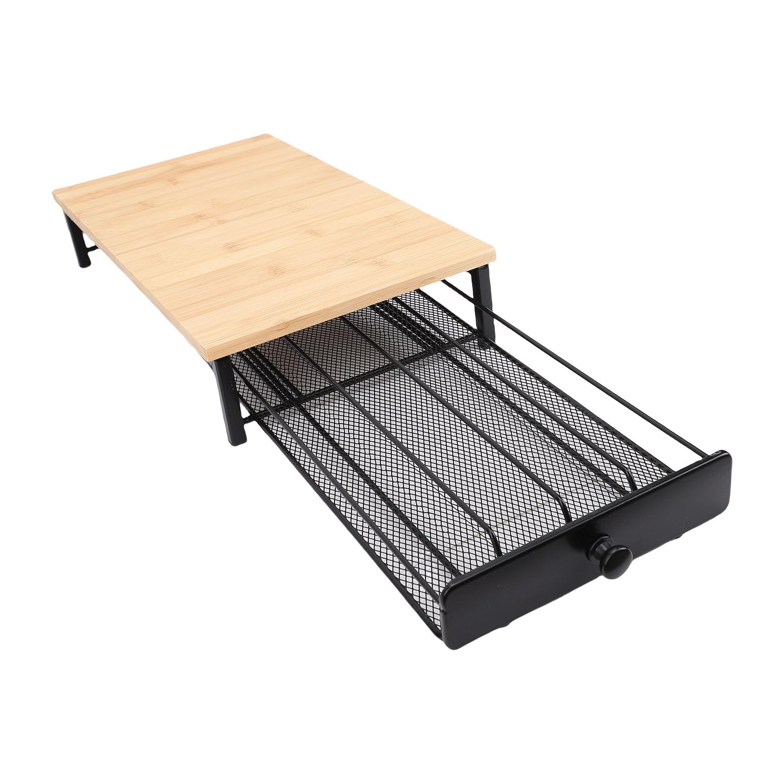 HEEPDD Soporte para Cajón de Cápsulas de café, Organizador de Almacenamiento de Cápsulas de café de Madera con Marco de Hierro, Cajón de Extracción Suave de 40 Capacidades, Estante Rústico para