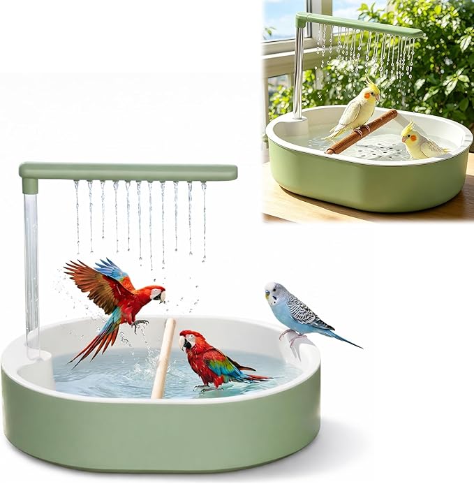 Bird Shower Budgie: USB-Powered Bird Bath with Shower and Perch
