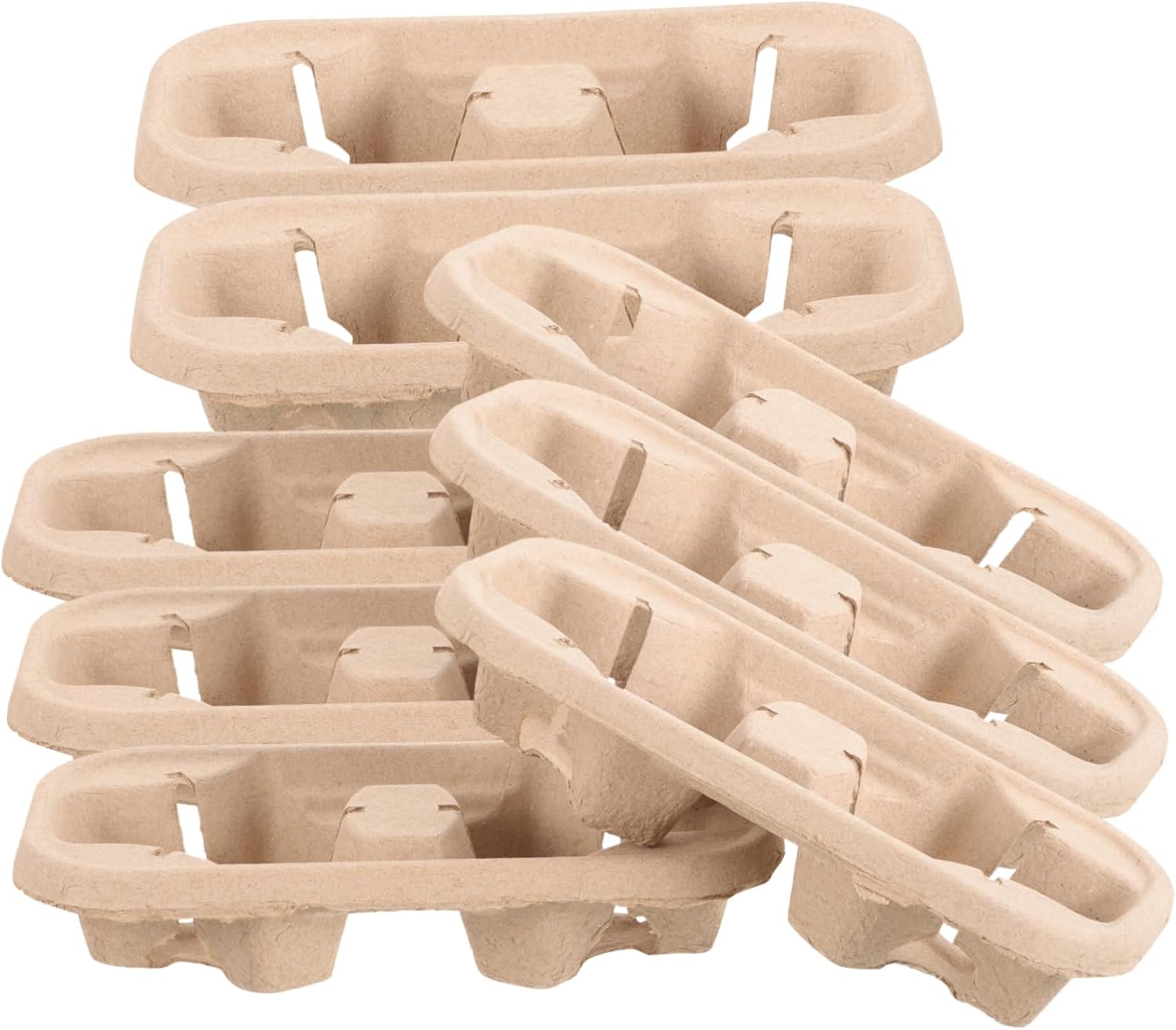 PRETYZOOM Food Drink Holder Takeout Cup Trays Paper Pulp Material Sturdy Shatterproof