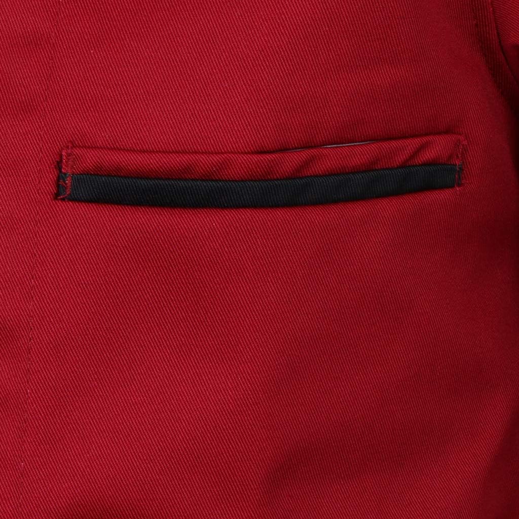 Long Sleeve Chef Jacket Retro Chefs Coat Men Women Chef Shirt Polyester Spandex Material Suitable for Restaurant Hotel Cafe Baker, Red, XL