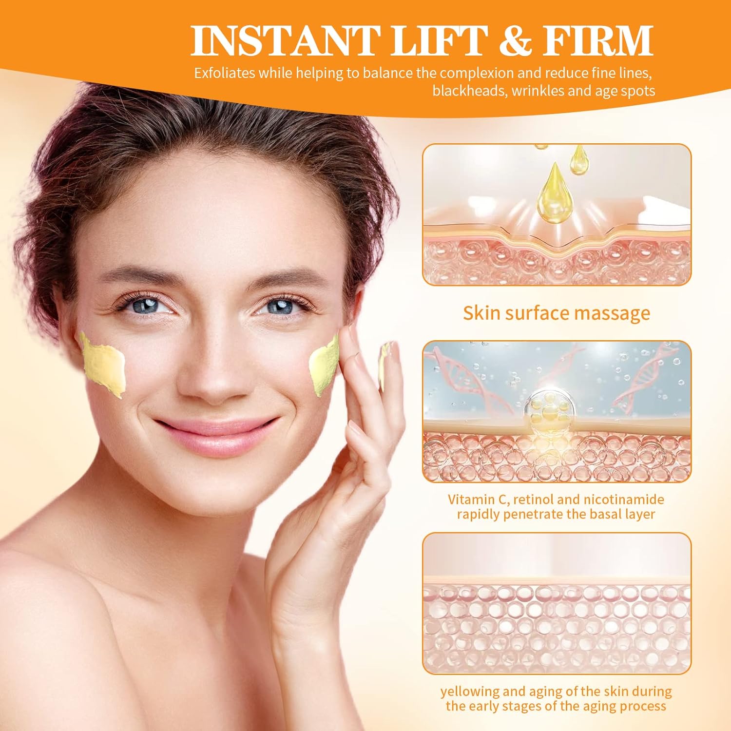 Retinol Microdermabrasion Face Scrub & Facial Exfoliator, with Manuka Honey Vitamin C & Niacinamide Face Mask - Gentle Exfoliator for Reduces Dry Skin, Acne, Blackheads, Pore Size, Wrinkles - 4.23Oz : Beauty & Personal Care