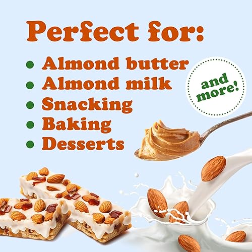 Miniatura 6 de Almendras orgánicas 8 onzas sin OMG enteras crudas sin cáscara sin pasteurizar sin sal vegano kosher a granel aperitivo ceto Buena fuente de