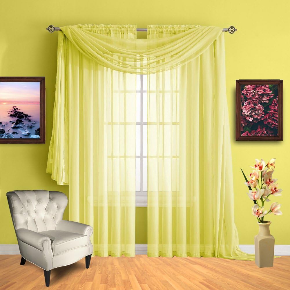 Infinite Home Beauty Sheer Window Scarf. Beautiful 56x216