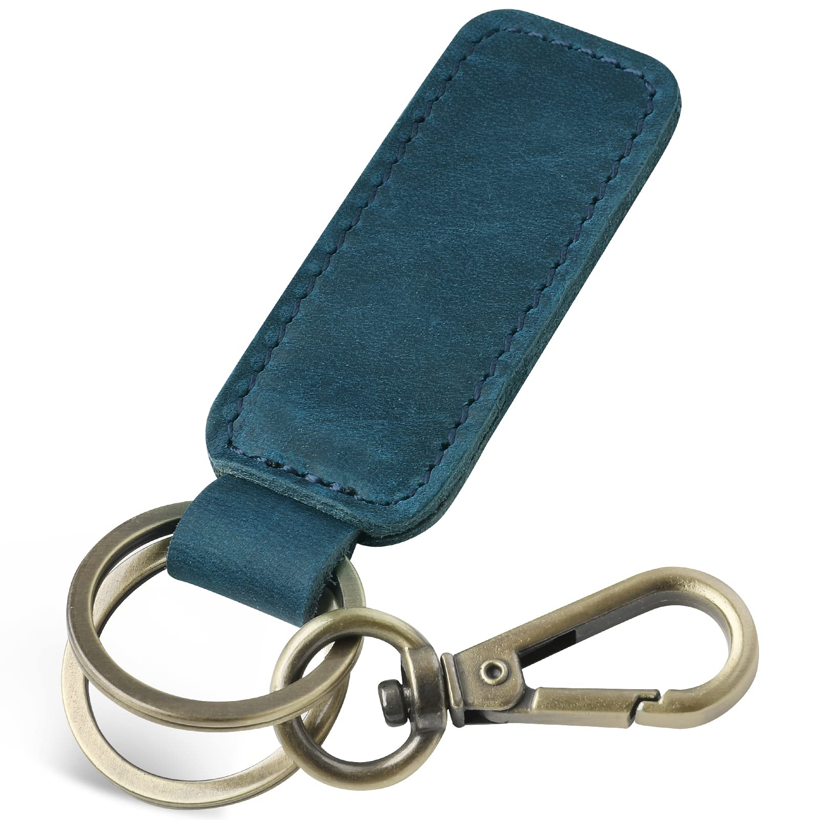 Jack&Chris Genuine Leather Car Keychain, Universal Key Fob Keychain, Leather Key Chain Holder for Men and Women, JC306