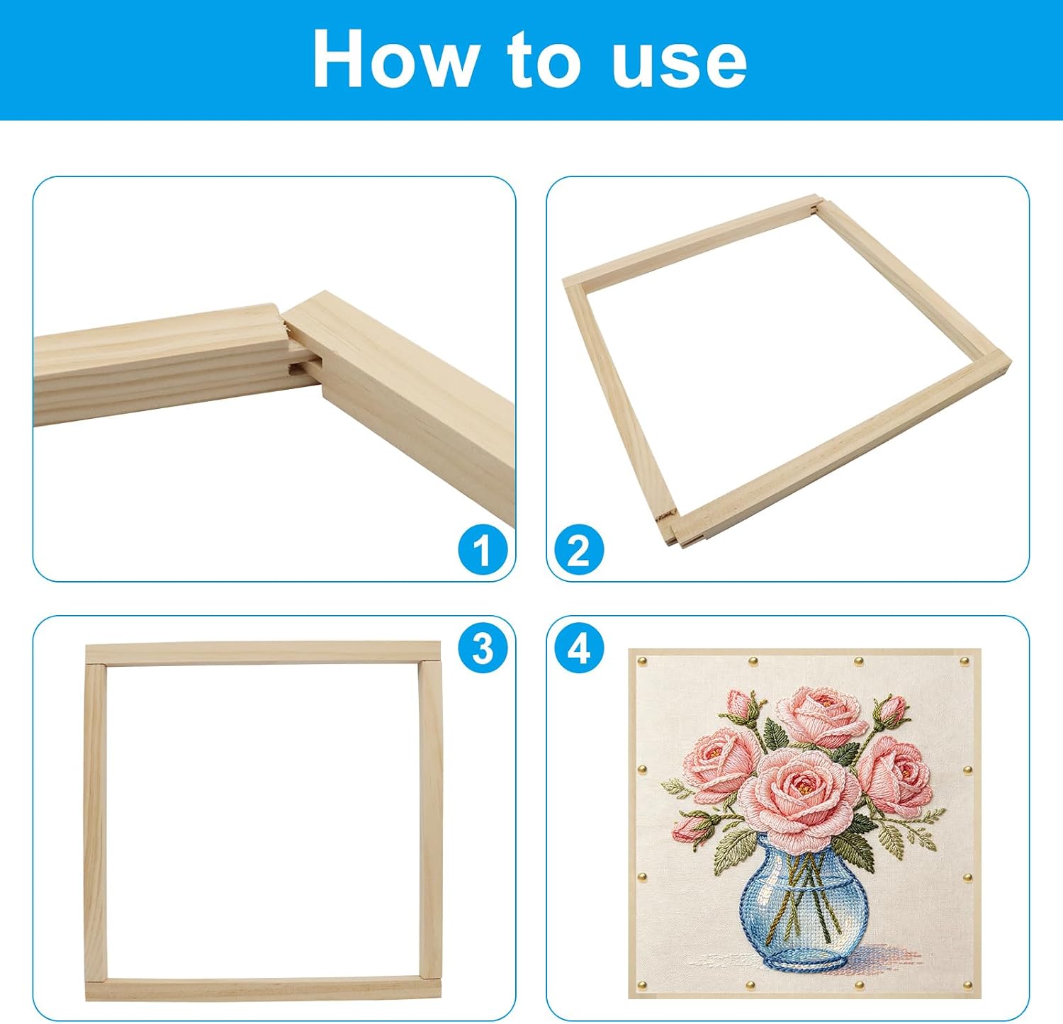 BAPLFT 12 Inch Needlepoint Frame, Wooden