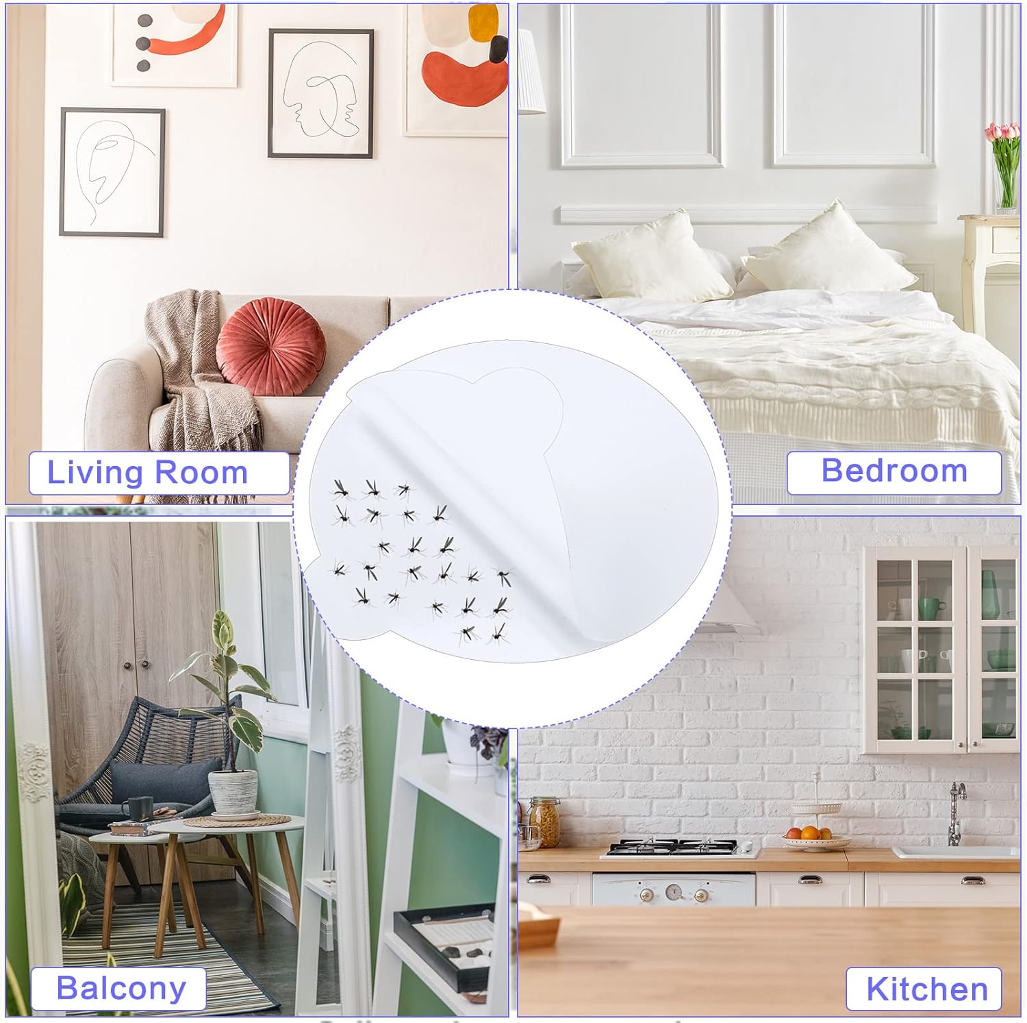 Qualirey 144 Sheets Refill Glue Boards Mosquito Trap Indoor Flea Trap Refills Fly Glue Boards Discs Indoor Insect Trap 4.33 Inch Fits Most Models Mosquito Killer Lamp