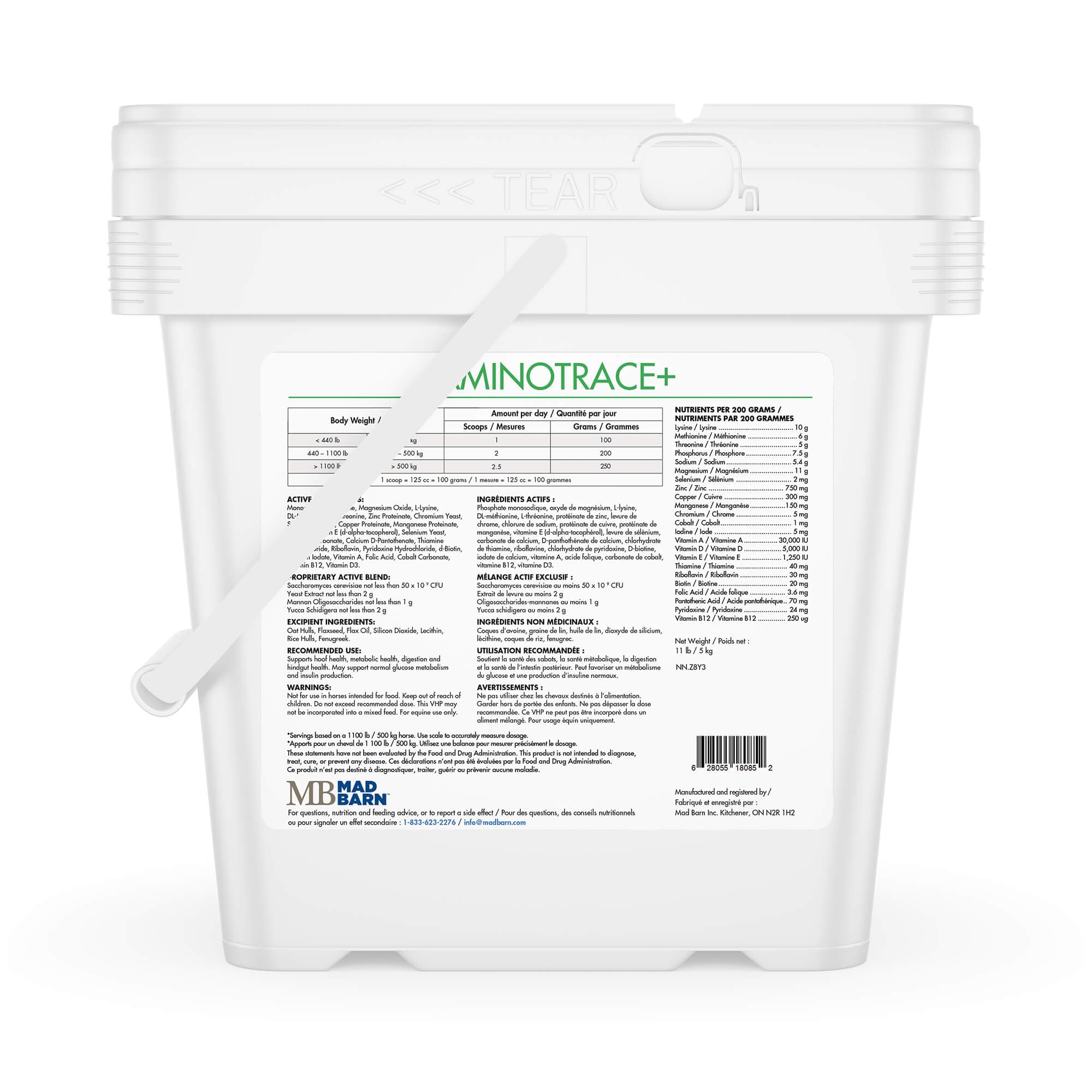 Mad Barn - AnimoTrace+ 5kg | Low-NSC Vitamin and Mineral Supplement for Horses with Organic Trace Minerals - Supports Hoof Growth and Metabolic Health — Amazon image 2