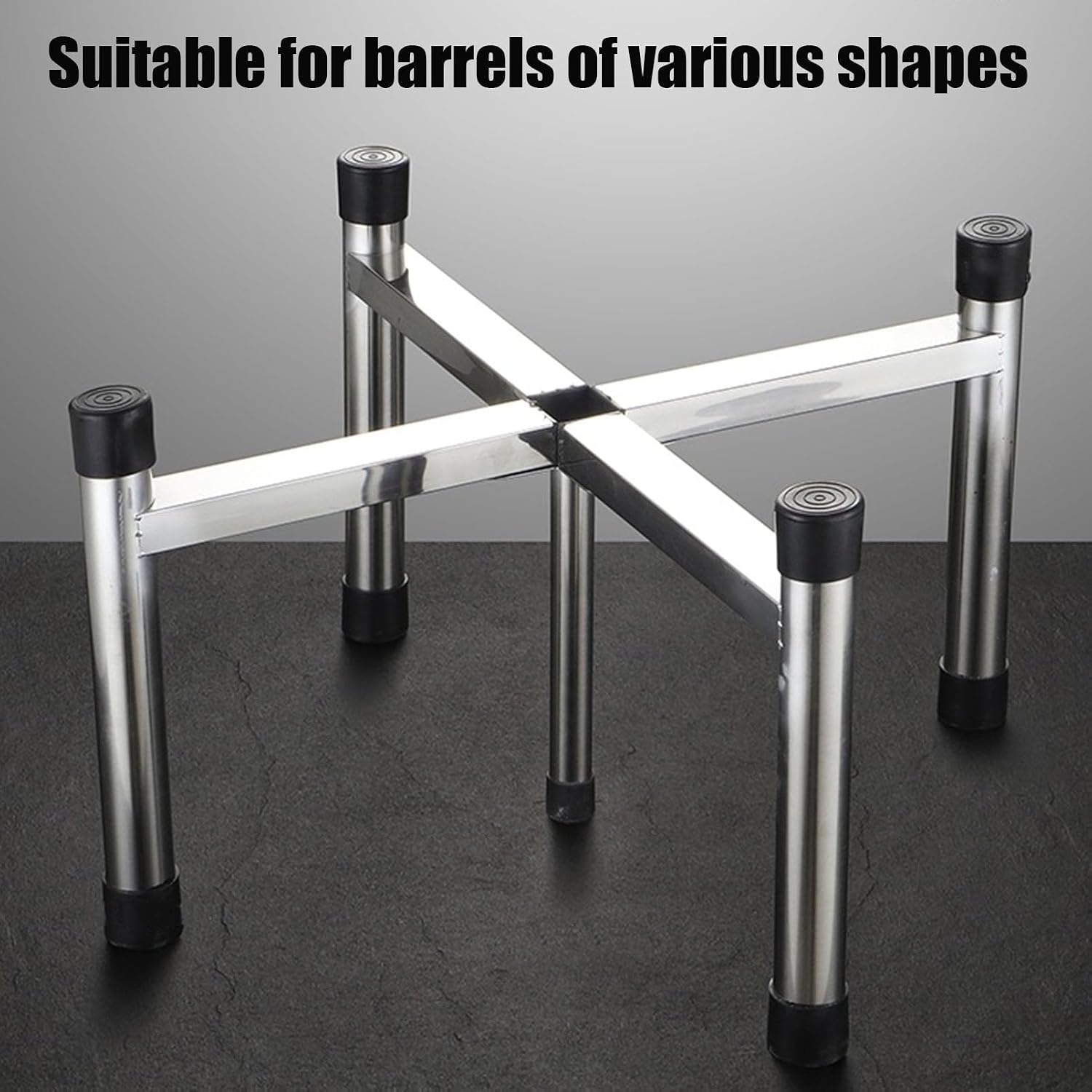 Heavy Duty Stainless Steel Barrel Stand for Fryer Grease Bucket, Water Collection Base, Commercial Food Floor Stand, Firepit Rack