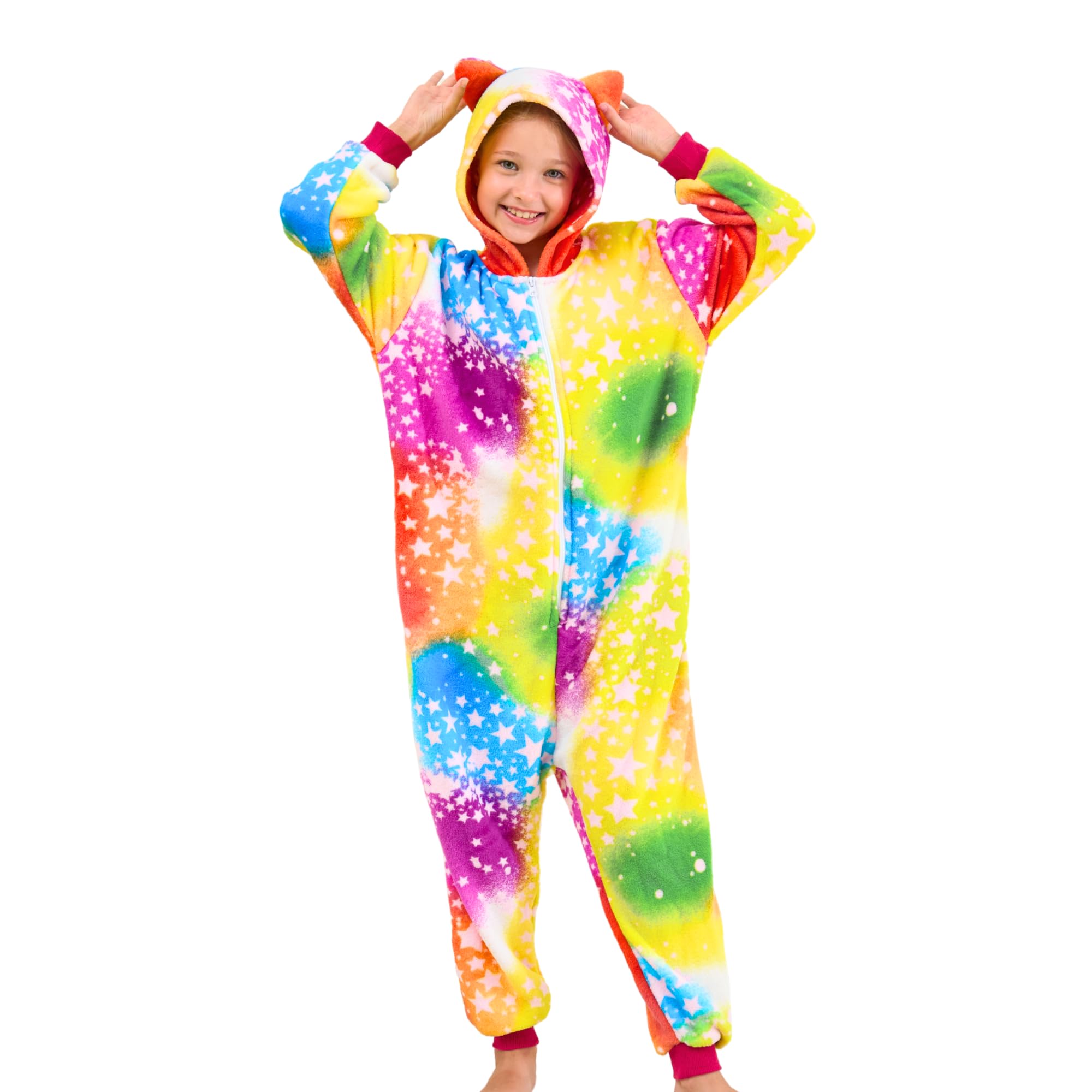 Grenouillère de Sommeil avec Oreilles de Chat pour Fille – Doux Pyjama Combinaison Chat pour Enfants