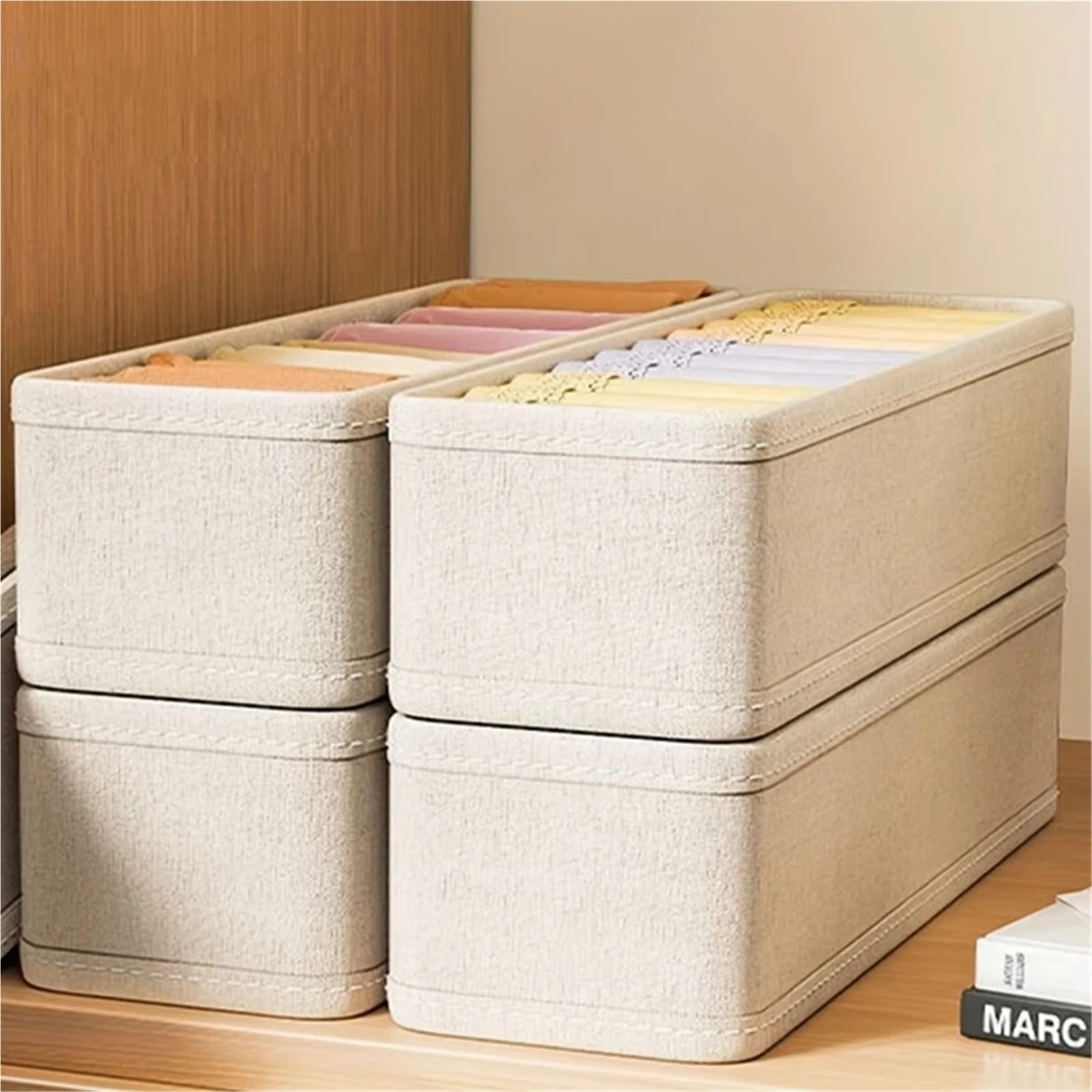 MRKU Boîte de Rangement pour sous-vêtements, Chaussettes et Soutiens-Gorge, Armoire légère pour Pantalons, Dressing, Chambre à Coucher