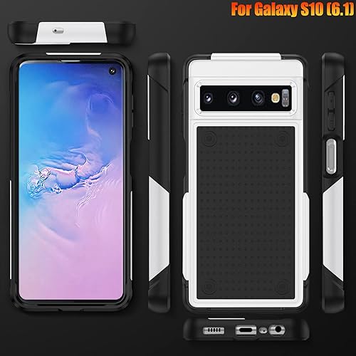Miniatura 8 de ymxdmd Funda resistente para Samsung Galaxy S10 de 6.1 pulgadas, 4 esquinas con bolsas de aire protección contra caídas de 12 pies, agarre