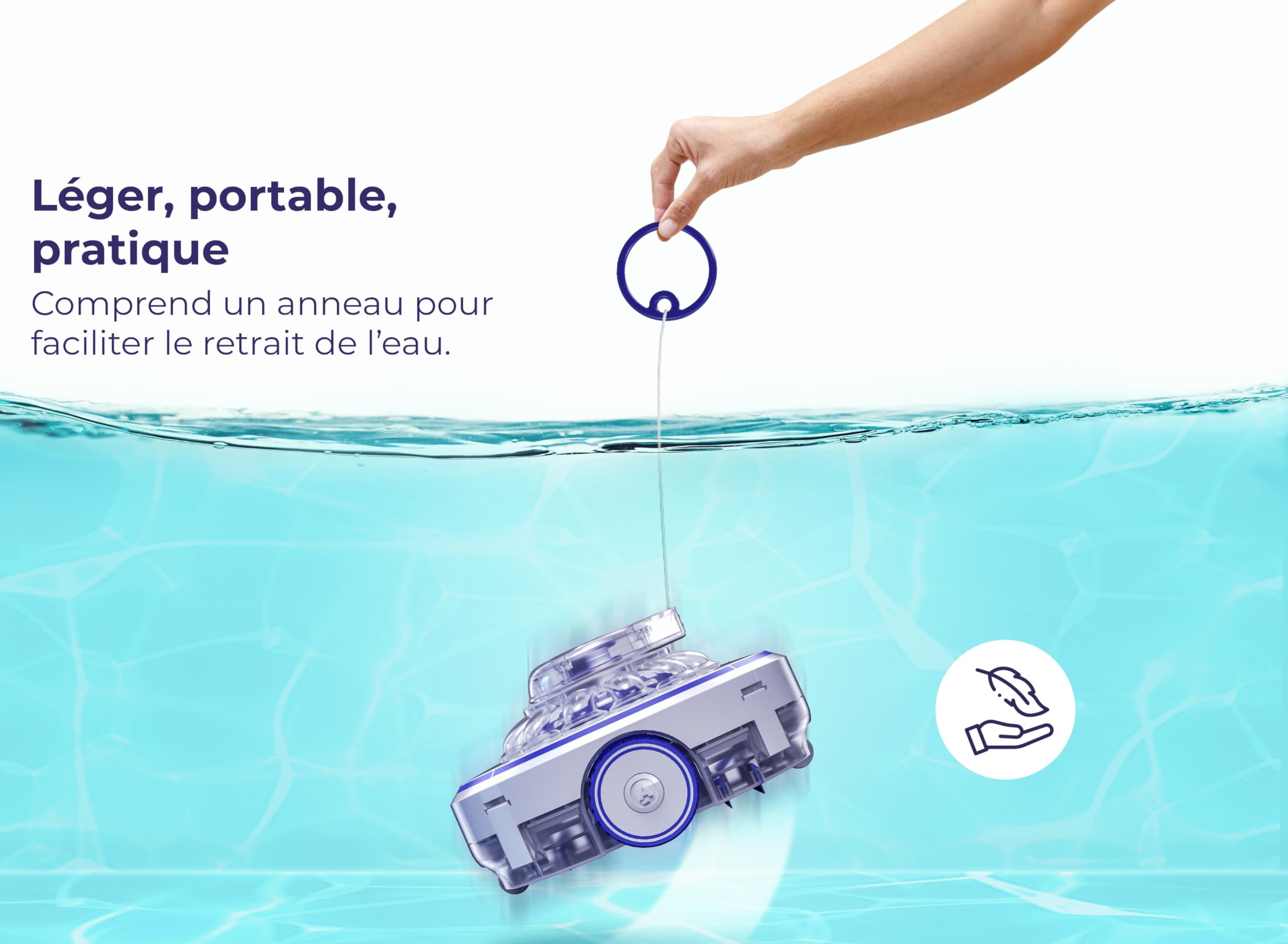 GRE RBR60. Robot Nettoyeur de Fond sans Câble. Sol Plat. jusqu'à 35m²